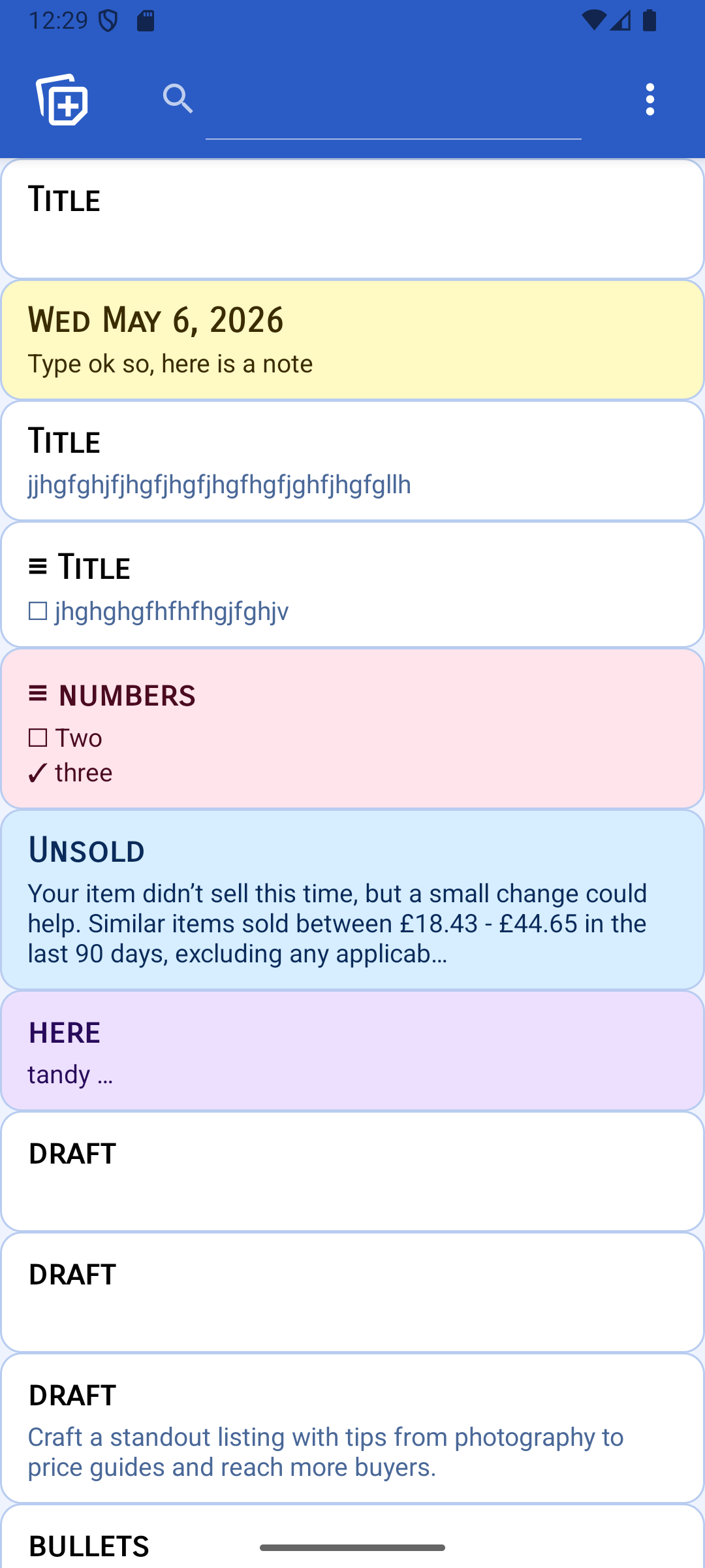 Notable notes list